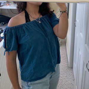 Off the shoulder denim top